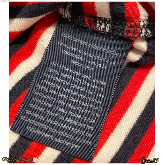 Tommy Hilfiger Women Shirt stripe 3/4 Sleeve Size L/G - Picture 4 of 5